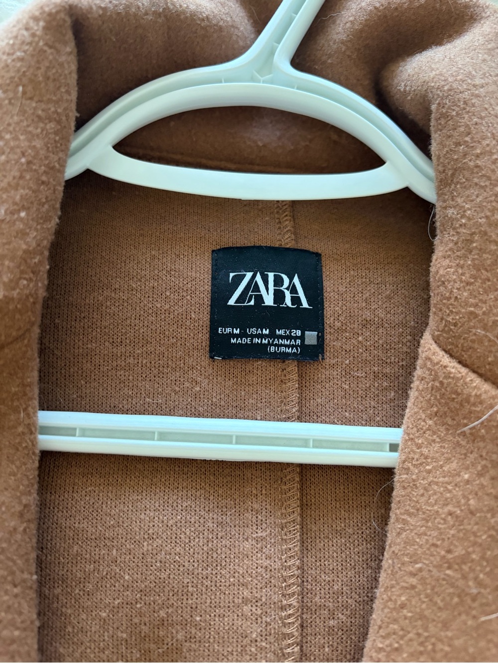 Zara Long Rust-Brown Wool-Blend Trench Coat - Picture 2 of 2